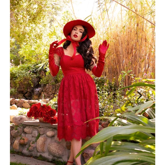 LFEN Southern Gothic Skirt Crimson SZ S - Picture 3 of 4